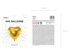 Folie Ballon Hjerte, 45 cm, Guld