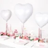 Folie Ballon Hjerte, 45 cm, Hvid