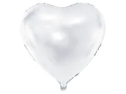 Folie Ballon Hjerte, 45 cm, Hvid