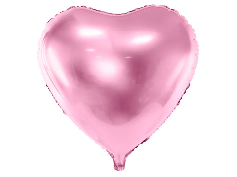 Folie Ballon Hjerte, 45 cm, Lyserød