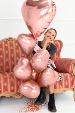 Folie Ballon Hjerte, 61 cm, Rosegold