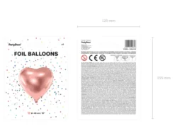 Folie Ballon Hjerte, 45 cm, Rosegold