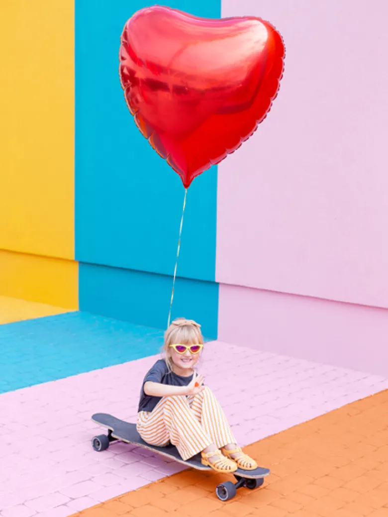 Folie Ballon Hjerte, 68 X 72 cm, Rød