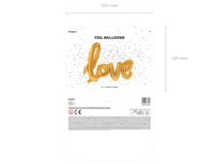 Folie Ballon Love, Guld, 73 X 59 cm
