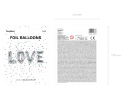 Folie Ballon Love, 140 X 35 cm, Sølv