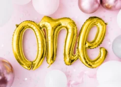 Folie Ballon One, 66 X 37 cm, Guld
