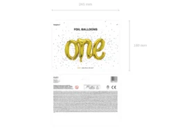 Folie Ballon One, 66 X 37 cm, Guld