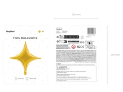 Folie Ballon 4-Point Stjerne, 45 cm, Guld