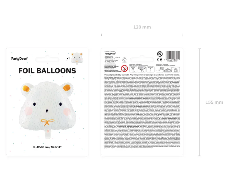 Folie Ballon Polar Bjørn, 51 X 45 cm, Mix
