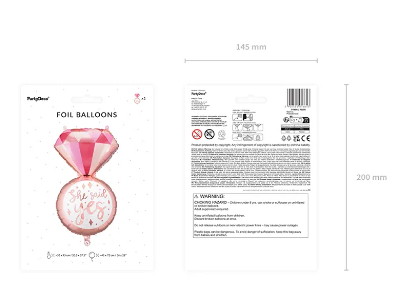 Folie Ballon Ring, 41 X 72 cm, Mix