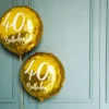 Folie Ballon 40 Års Fødselsdag, Guld, 45 cm
