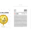 Folie Ballon 50 Års Fødselsdag, Guld, 45 cm