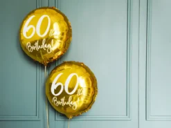 Folie Ballon 60 Års Fødselsdag, Guld, 45 cm