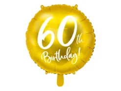 Folie Ballon 60 Års Fødselsdag, Guld, 45 cm