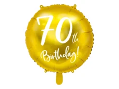 Folie Ballon 70 Års Fødselsdag, Guld, 45 cm