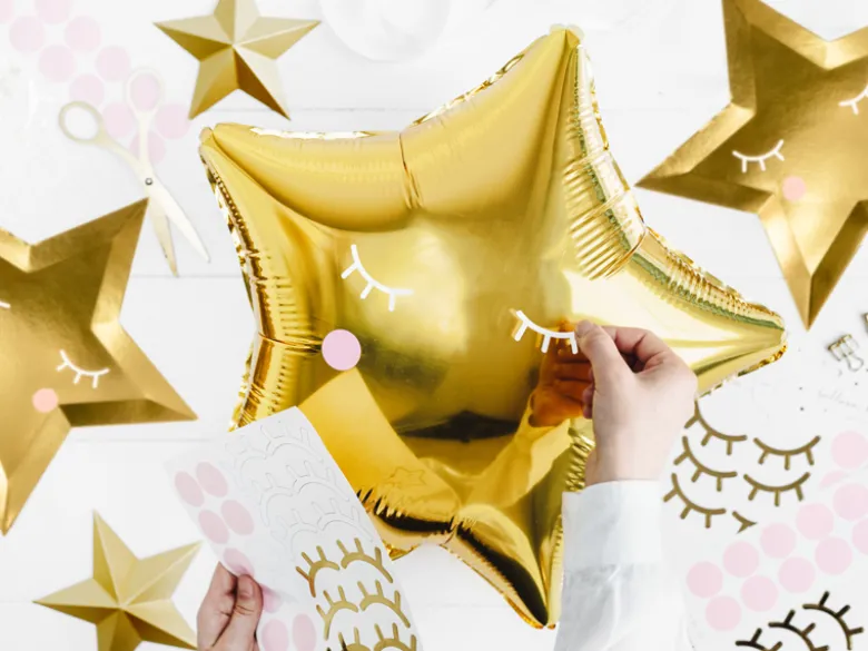 Folie Ballon Stjerne, 48 cm, Guld