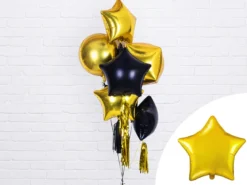 Folie Ballon Stjerne, 48 cm, Guld