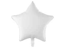 Folie Ballon Stjerne, 48 cm, Hvid
