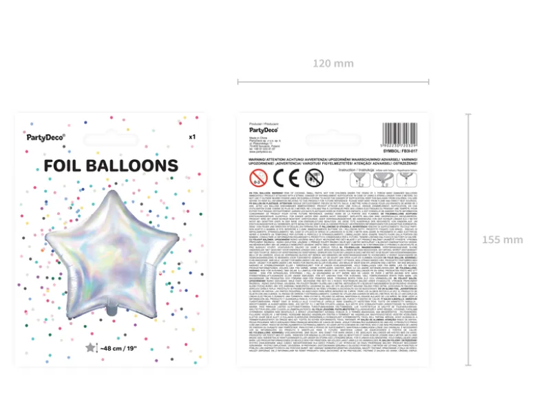 Folie Ballon Stjerne, 48 cm, Iridescent