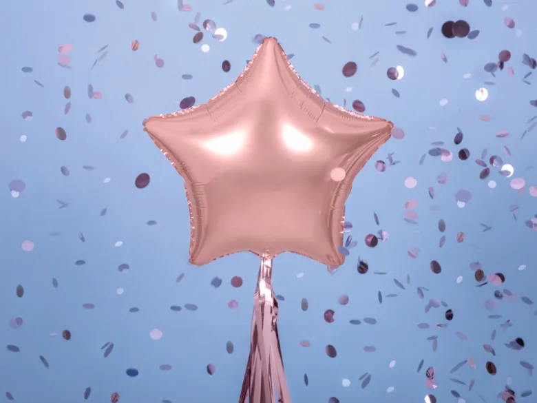 Folie Ballon Stjerne, 48 cm, Rosegold