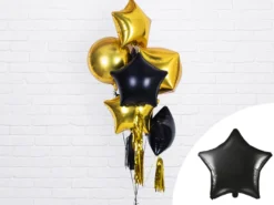 Folie Ballon Stjerne, 48 cm, Sort