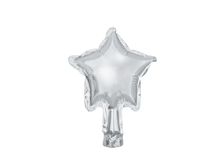 Folie Ballon Stjerner, 12 cm, Sølv (25 Stk.)