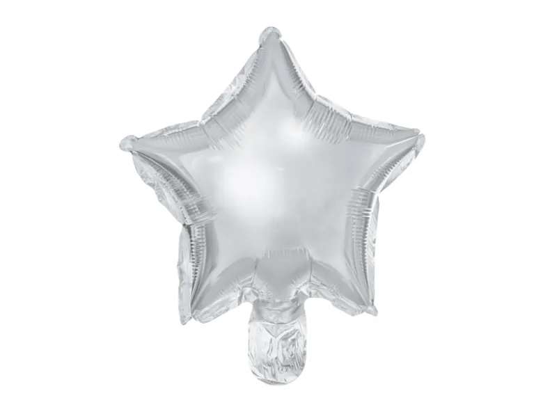 Folie Ballon Stjerner, 25 cm, Sølv (25 Stk.)