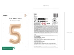 Folie Ballon Tal ''5'', 72 cm, Beige
