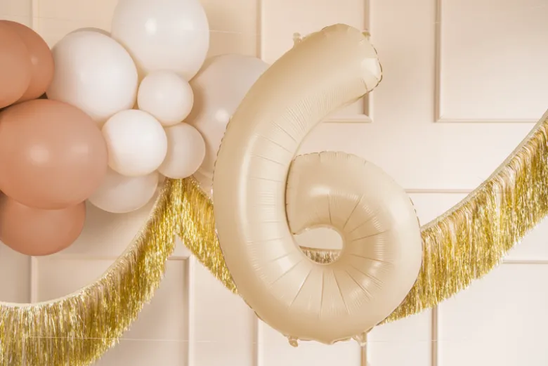 Folie Ballon Tal ''6'', 72 cm, Beige