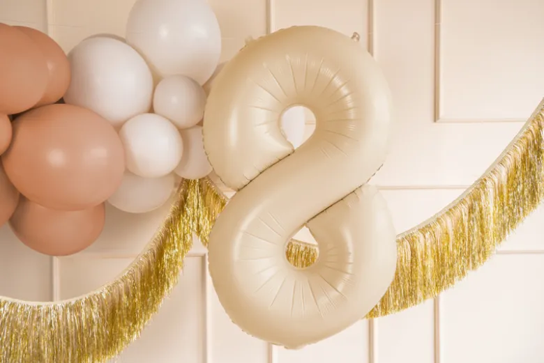 Folie Ballon Tal ''8'', 72 cm, Beige