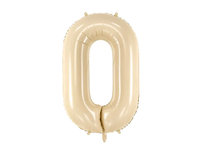 Folie Ballon Tal ''0'', 72 cm, Beige