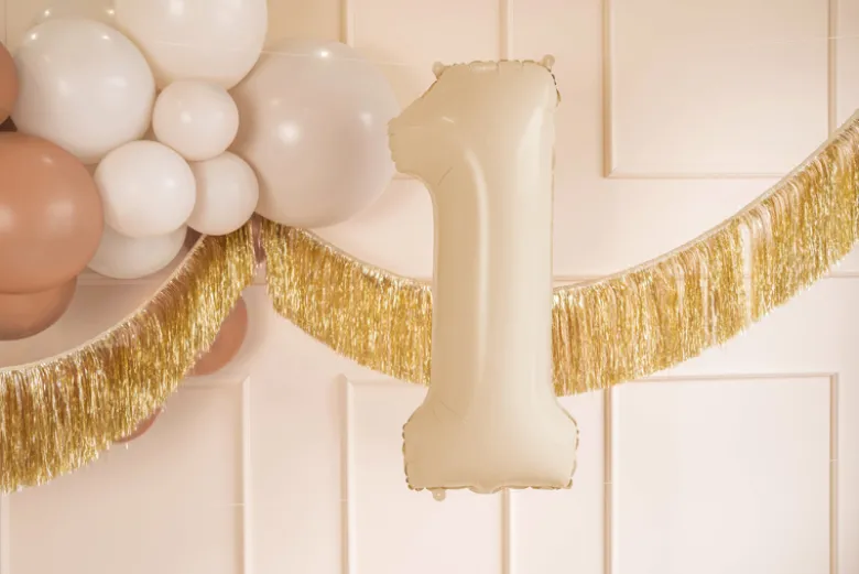 Folie Ballon Tal ''1'', 72 cm, Beige