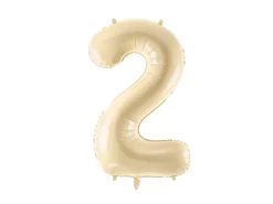 Folie Ballon Tal ''2'', 72 cm, Beige