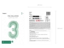 Folie Ballon Tal ''3'', 72 cm, Grøn