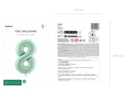 Folie Ballon Tal ''8'', 72 cm, Grøn