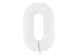 Folie Ballon Tal ''0'', 86 cm, Hvid