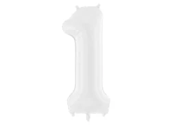 Folie Ballon Tal ''1'', 86 cm, Hvid