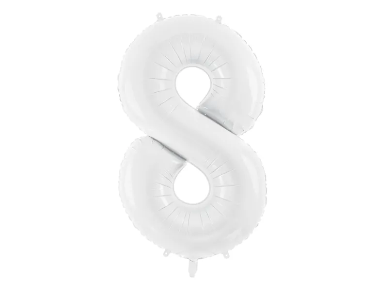 Folie Ballon Tal ''8'', 86 cm, Hvid