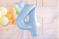 Folie Ballon Tal ''4'', 72 cm, Lyseblå