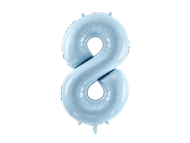 Folie Ballon Tal ''8'', 72 cm, Lyseblå