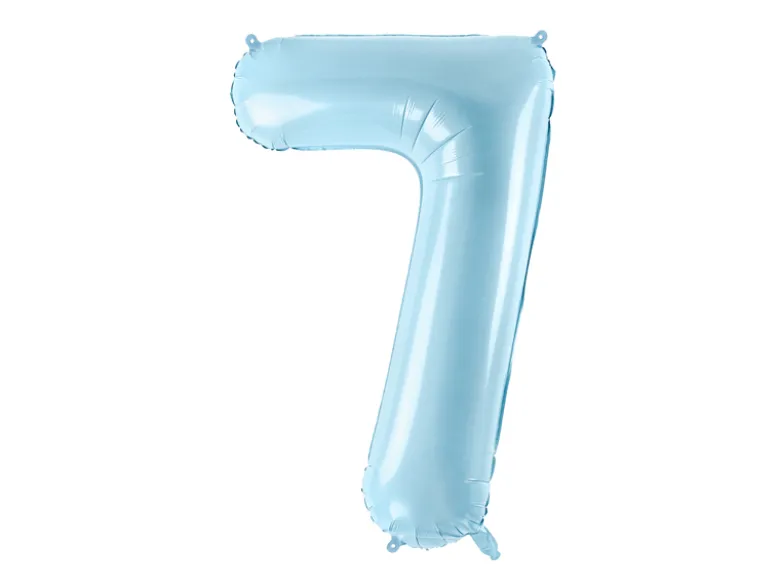 Folie Ballon Tal ''7'', 86 cm, Lyseblå