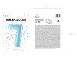 Folie Ballon Tal ''7'', 86 cm, Lyseblå