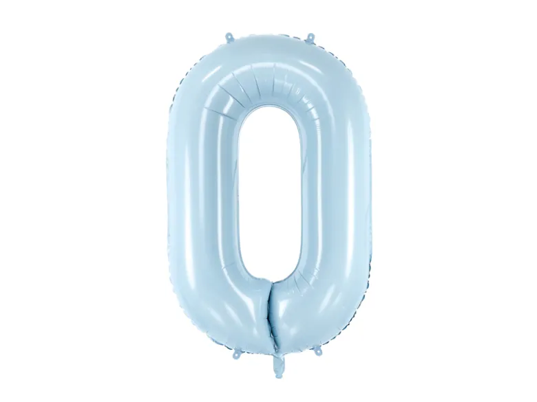 Folie Ballon Tal ''0'', 72 cm, Lyseblå