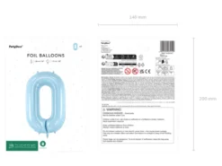 Folie Ballon Tal ''0'', 72 cm, Lyseblå