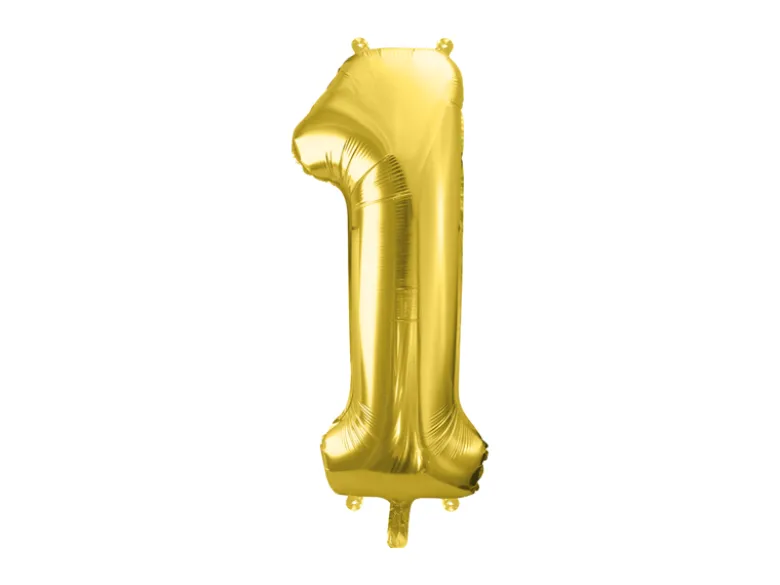 Folie Ballon Tal ''1'', 72 cm, Lys Guld