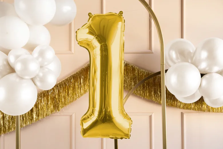 Folie Ballon Tal ''1'', 72 cm, Lys Guld