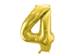 Folie Ballon Tal ''4'', 72 cm, Lys Guld