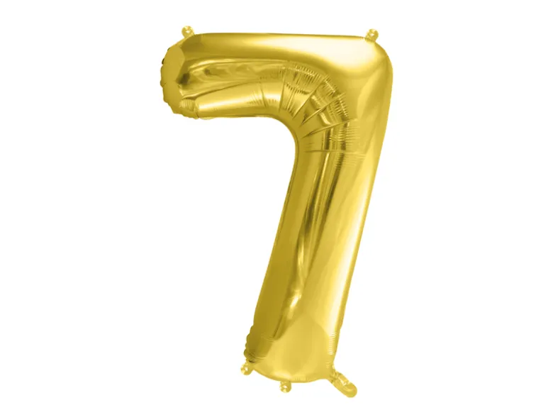 Folie Ballon Tal ''7'', 72 cm, Lys Guld