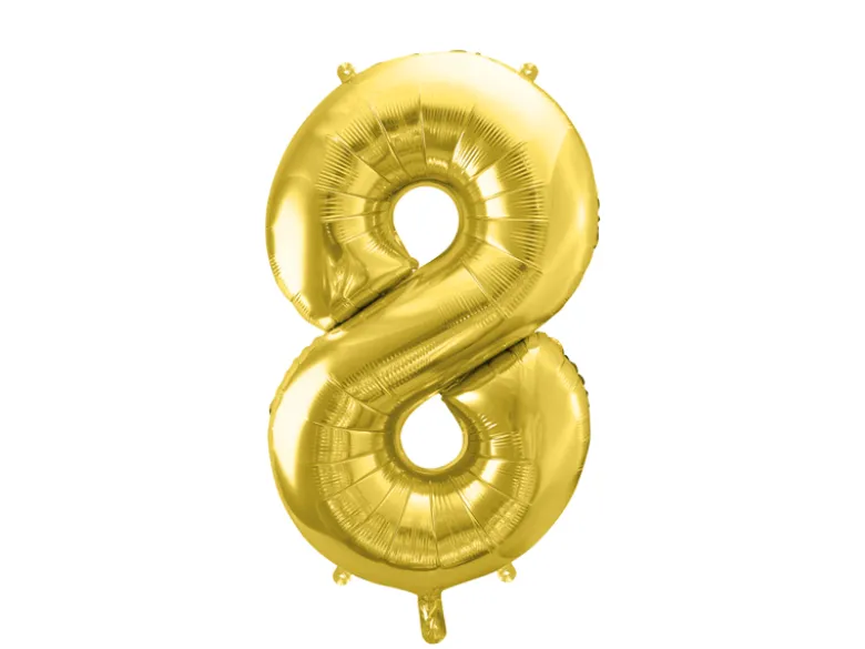 Folie Ballon Tal ''8'', 72 cm, Lys Guld