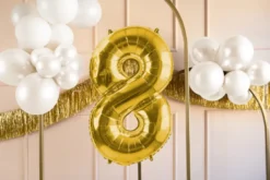 Folie Ballon Tal ''8'', 72 cm, Lys Guld
